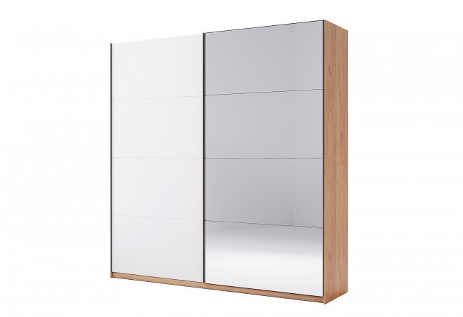 Шафа-купе 2,5м "Нікі" (глянець білий/дзеркало) MiroMark, фото 1