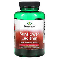 Подсолнечный лецитин 1200 мг Swanson Sunflower Lecithin для здоровья печени и мозга 90 капсул