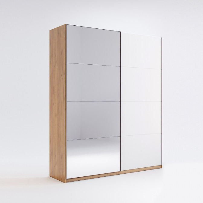 Шафа-купе MiroMark "Асті" 1,5м білий глянець із дзеркалом, фото 1