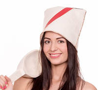 Банна шапка Luxyart "Папаха", натуральна повсть, білий (LA-074)
