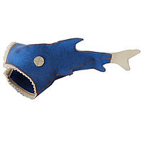 Банна шапка Luxyart "Риба" натуральна повсть, синій (LA-177)