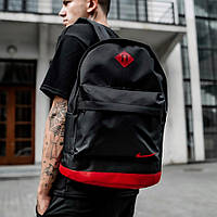 Стильный городской рюкзак Nike спортивный портфель Найк цвет черный с красным