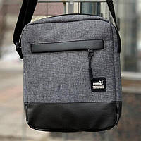 Мессенджер Puma Gray серый меланж мужская сумка через плечо Пума спортивная серая барсетка