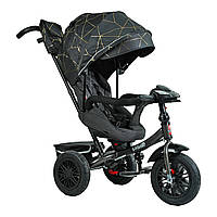 Велосипед трехколесный "Perfetto" (поворот сиденья, надувные колеса, муз.фара) Best Trike 8066 / 410-02 Черный