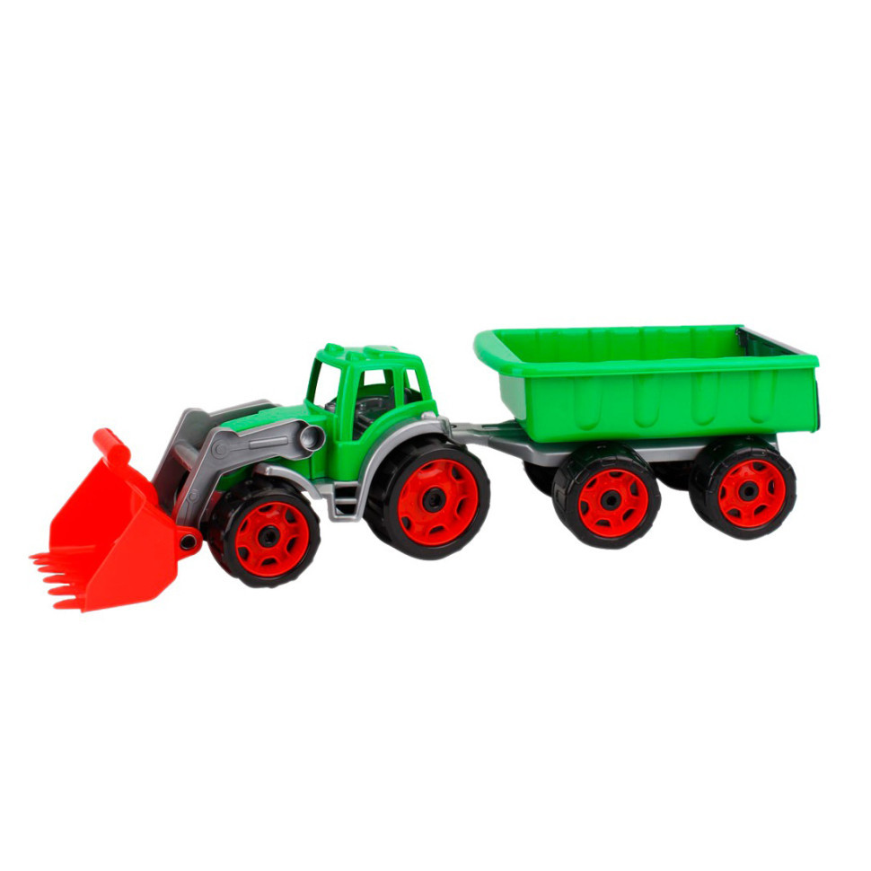 Игрушечный трактор с ковшом и прицепом 3688TXK, 2 цвета Зеленый nm Must ...