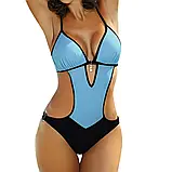 Суцільний жіночий купальник з якісного швидковисихаючого еластану S-2XL – елегантний дизайн, що підкреслює фігуру, фото 5