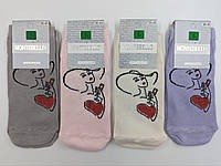 Женские короткие носки хлопковые летние Montebello девушка с бакалом. Размер 36-40, 12 пар/уп. ассорти цветов