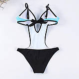 Суцільний жіночий купальник з якісного швидковисихаючого еластану S-2XL – елегантний дизайн, що підкреслює фігуру, фото 9