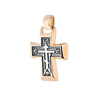 Серебряный православный крестик с позолотой 131757 Оникс GT, код: 6734463