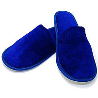 Тапочки велюровые для дома/отеля Luxyart, синий, закрытый носок, в упаковке 10 пар (ZF-241) pm