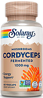 Ферментированный органический гриб кордицепс Solaray Cordyceps Mushroom Fermented 1000 mg 60 veg caps