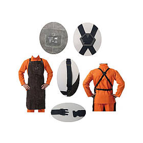 Фартух зварювальника шкіряний на липучках Brown (розмір L)