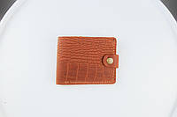 Класичний гаманець із натуральної шкіри Crazy Horse тиснення крокодил SH018 (світло-коричневий)
