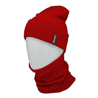 В'язана шапка з Buff снуд КанТА унісекс розмір 50-60 червоний (OC-095)