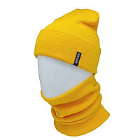 В'язана шапка з Buff снуд КанТА унісекс розмір 50-60 жовтий (OC-096)