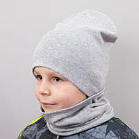 Детская шапка с хомутом КАНТА размер 48-52 серый (OC-246) pm