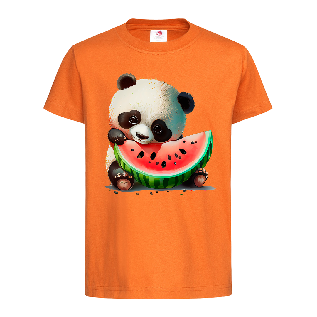 Помаранчева дитяча футболка З принтом панда (29-10-1-помаранчевий)