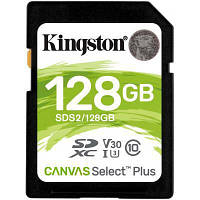 Карта памяти Kingston 128GB SDXC class 10 UHS-I U3 Canvas Select Plus (SDS2/128GB) ASP