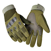 Тактичні повнопалі рукавички (велоперчатки, мото рукавички) Eagle Tactical ET-12 Green Розмір L ar