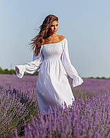 Платье FLS1581 Белое Oversize S-L