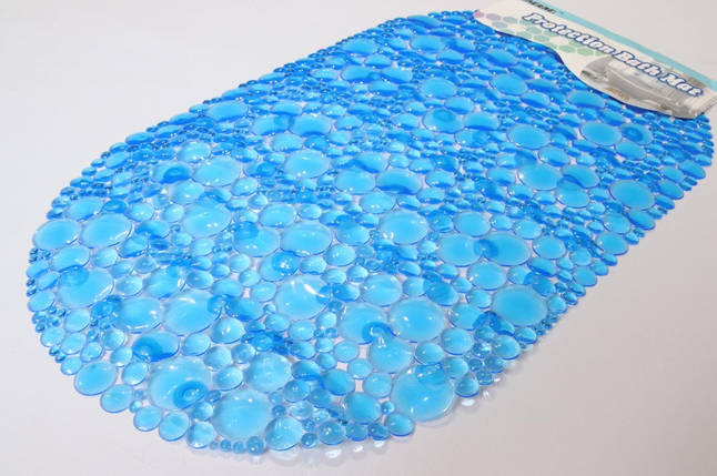 Силіконовий килимок у ванну "Бульби" 67*38 см 1108/blue, фото 2