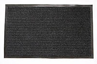 Придверный коврик "Полоса" 60*90 см грязезащитный на резиновой основе Черный