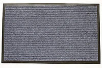 Придверный коврик "Полоса" 60*90 см грязезащитный на резиновой основе Серый