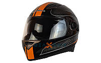 Шлем (интеграл) + очки ExDrive EX-09 CARBON черный глянец [S]