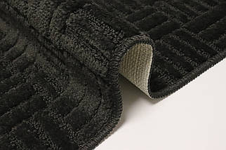 Набір килимків у ванну кімнату та туалет Vonaldi 80*50 см+ 40*50 см Black 1290, фото 4