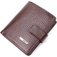 Стильний чоловічий гаманець із натуральної грубозернистої шкіри KARYA 21373 Коричневий