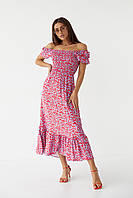 Женское длинное платье с эластичным поясом Fame istanbul - лавандовый цвет, L (есть размеры) pm