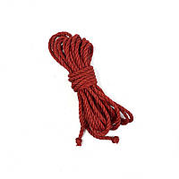 Джутовая веревка BDSM 8 метров, 6 мм, цвет красный pm