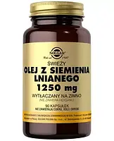 Витамины льняное масло, Солгар, SOLGAR Olej z siemienia lnianego, 90 капсул