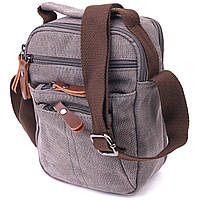 Компактная мужская сумка из плотного текстиля 21244 Vintage Серая pm
