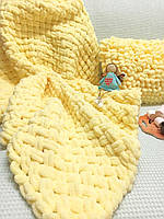 Детский плюшевый плед-одеяло 90*90 см, желтый (AP-219) pm