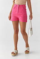 Шорти джинсові з високою посадкою Ello — рожевий колір, L (є розміри)