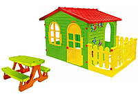 Детский домик MOCHTOYS ХХL с терасою + стол для пикника Польша