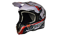 Шлем (кроссовый) ExDrive EX-806 MX бело-красный мат [S]