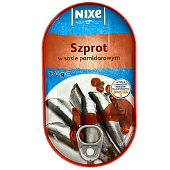 Шпроти в томатному соусі Нікс Nixe 170g 39шт/ящ (Код: 00-00006036)