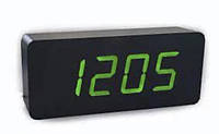 Настільний електронний LED годинник від мережі + батарейка 21х9х4.5см (темп., дата, будил.) VST-865 Чорний із зеленим ar