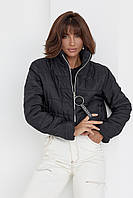 Жіноча куртка демісезонна на блискавці чорний колір, 40р (є розміри)