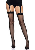 Leg Avenue butterfly backseam thigh highs Black O/S pm