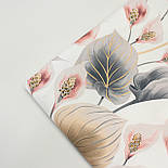 Ранфорс digital шириною 240 см "Кали" пудрові з сіро-бежевим листям № N-3276, фото 6