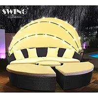 Садовый шезлонг солнечный остров SWING Ракушка 210 см + LED