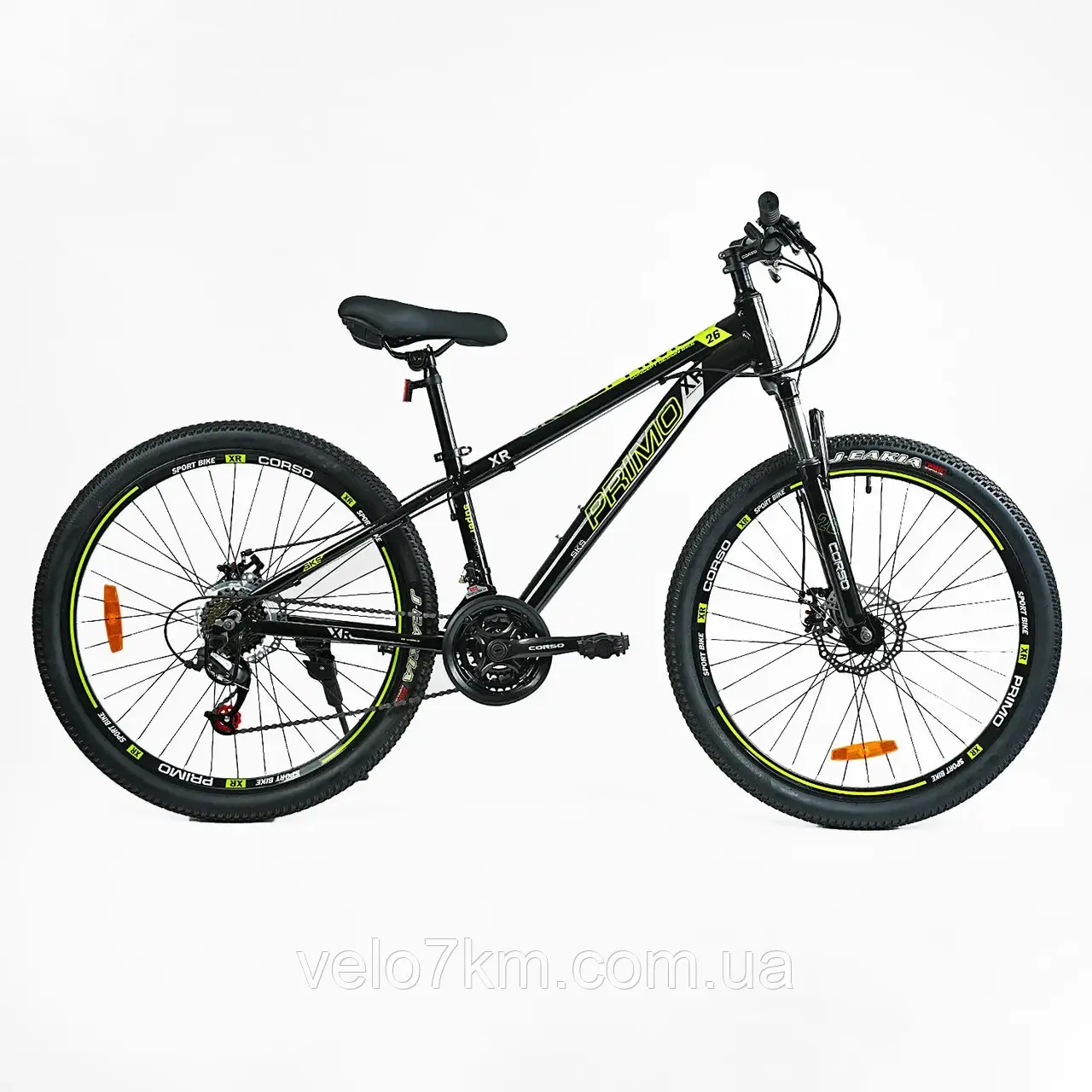 Гірський спортивний велосипед Corso Primo 26" алюмінієва рама 13", Saiguan 21S, зібраний в коробці на 75%
