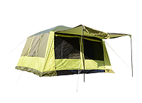 Туристическая палатка Outsunny, купольная палатка 4-8 человек желто-зеленая 410x 310x225см (ДхШхВ)
