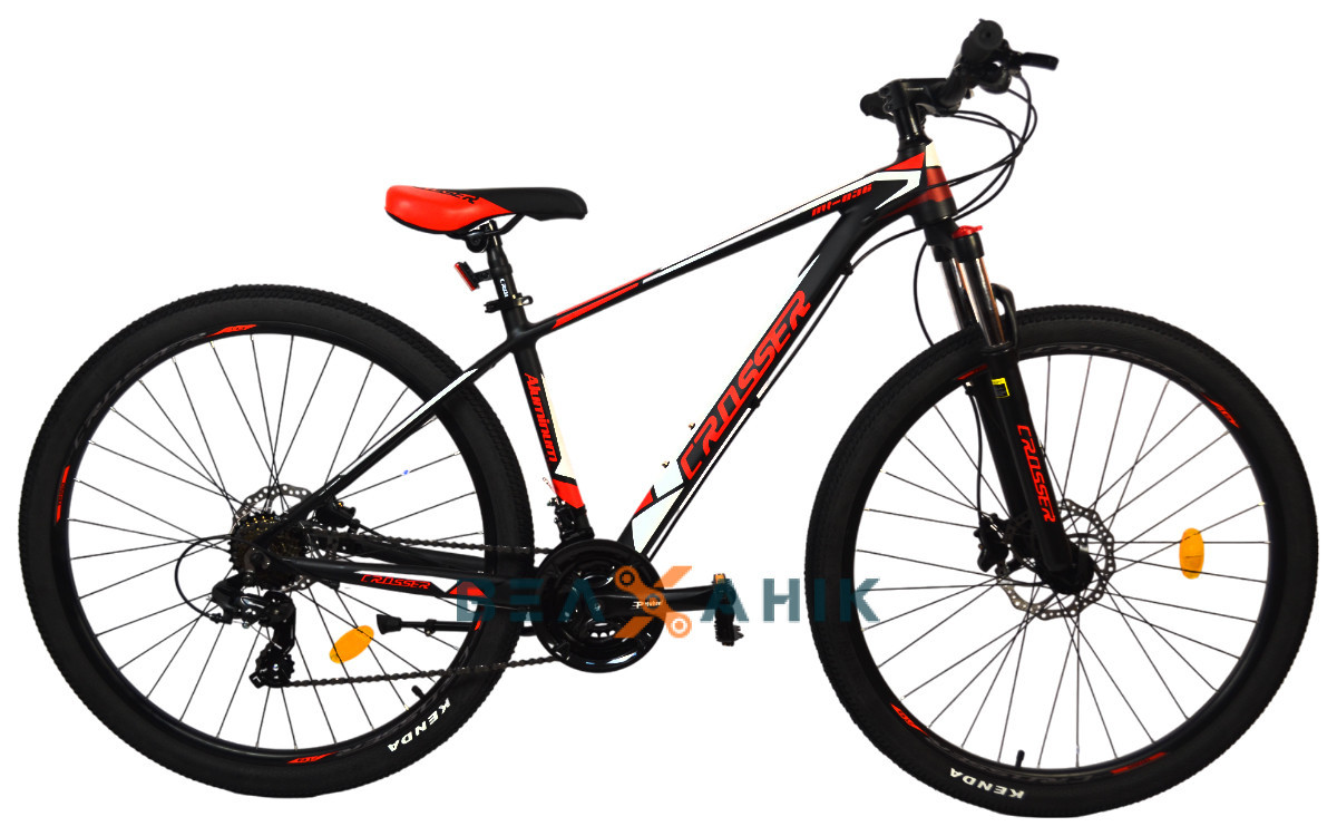 Велосипед 29/quot; Crosser МТ-036 SHIMANO гідравліка рама 17/quot; чорно-біло-червоний