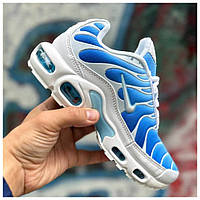 Женские кроссовки Nike Air Max TN Plus White Blue, синие кроссовки найк аир макс тн плюс