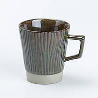 Чашка 300 (мл) керамическая для чая и кофе в стиле ретро Ø 8.5 (см) Графит
