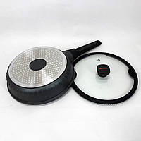 Литая антипригарная сковорода Magio MG-1170 24 см, для индукционной плиты, сковорода с MJ-632 индукционным